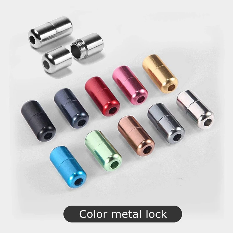 21 Colors No Tie Shoelaces For Sneakers Elastic Shoe Laces Round Metal Lock Lazy Shoelace 1 Second quick on and off unisex thumbnail 5