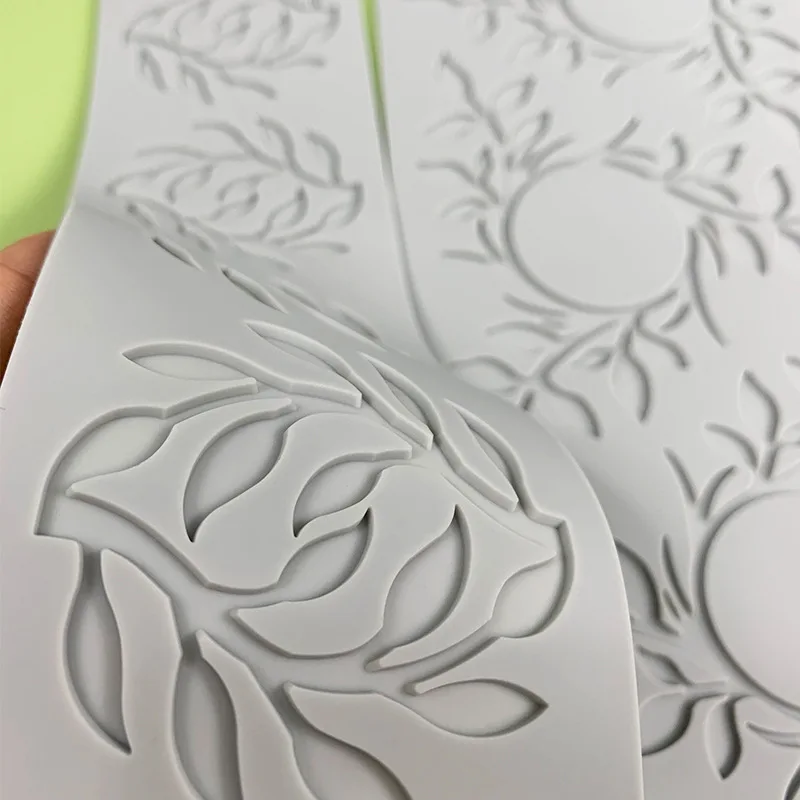 Leaf Circle Ring Sugar Flipping Lace Pad Tree Branches Vegetable Western Food Decoration Molecular Cuisine Baking Silicone Mold thumbnail 5