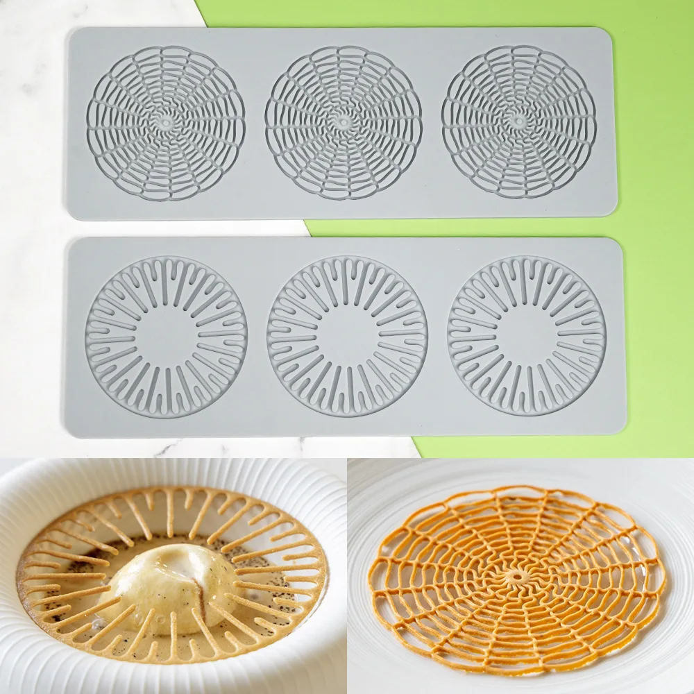 Leaf Circle Ring Sugar Flipping Lace Pad Tree Branches Vegetable Western Food Decoration Molecular Cuisine Baking Silicone Mold thumbnail 2