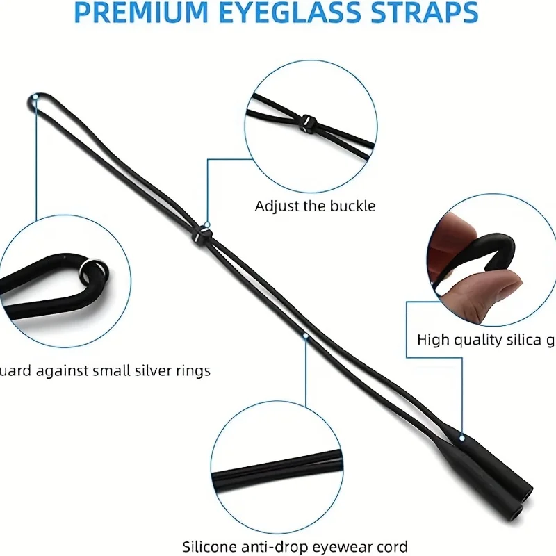 Fashion Sports Eyewear Retainer Candy Color Silicone Sunglasses Women Men Eyeglasses Straps Adjustable Glasses Elastic Holder thumbnail 5