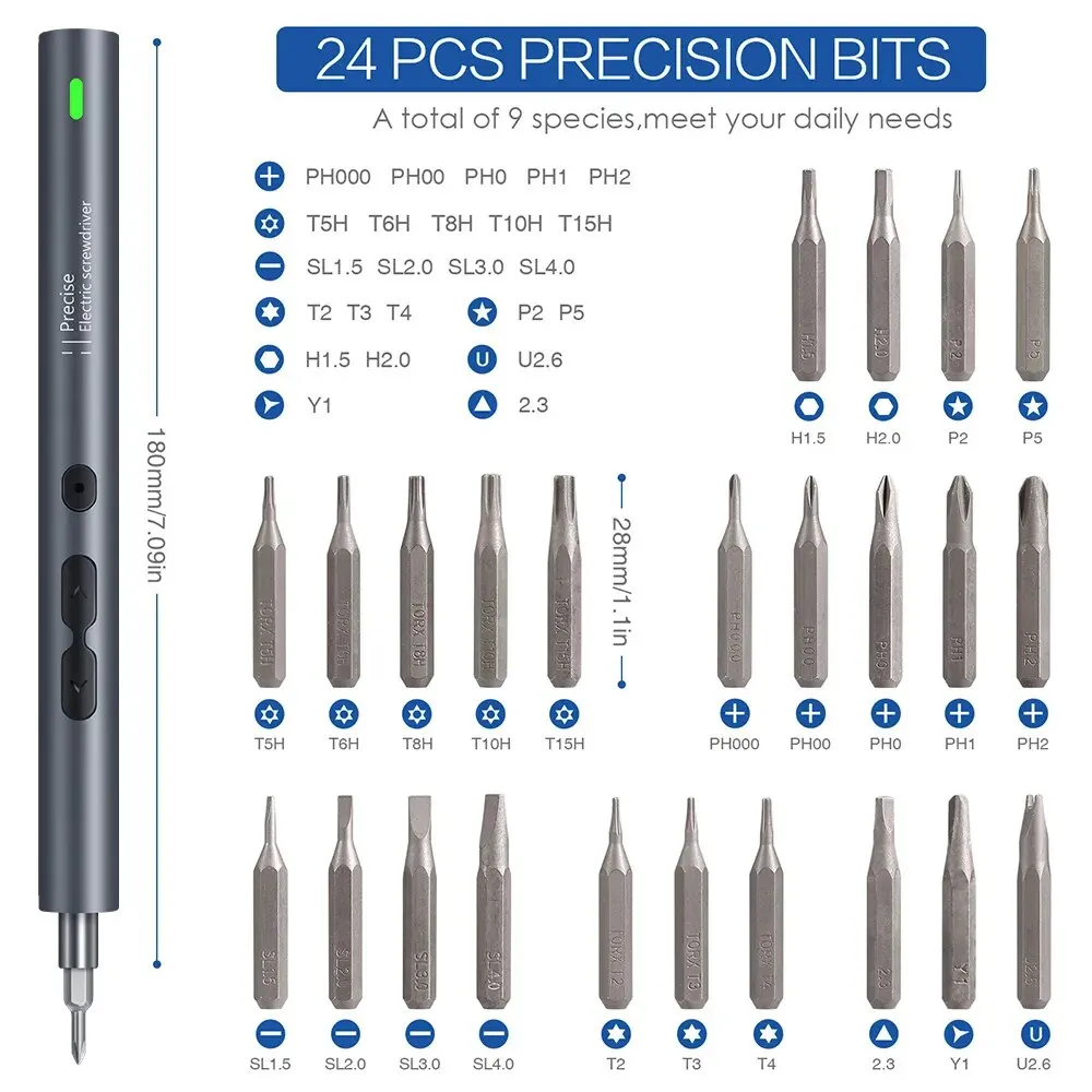 Electric Screwdriver Precision Sets 62 in 1 Power Tool Kit Rechargeable Wireless Mini Small Magnetic Bits for Xiaomi Cell Mobile thumbnail 6