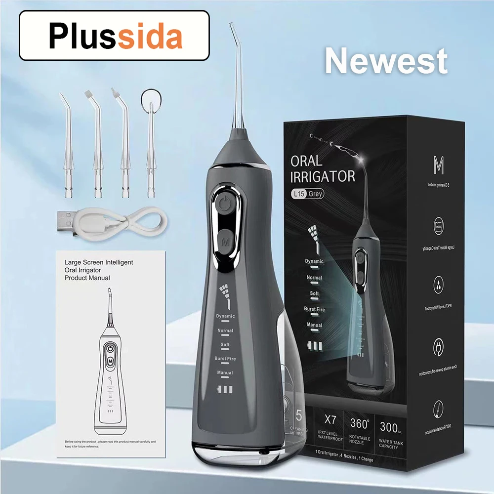 Oral Irrigator Portable Water Flosser Dental Pick 5 Modes 360° Rotated Jet For Cleaning Teeth Thread Floss Mouth Washing Machine thumbnail 2