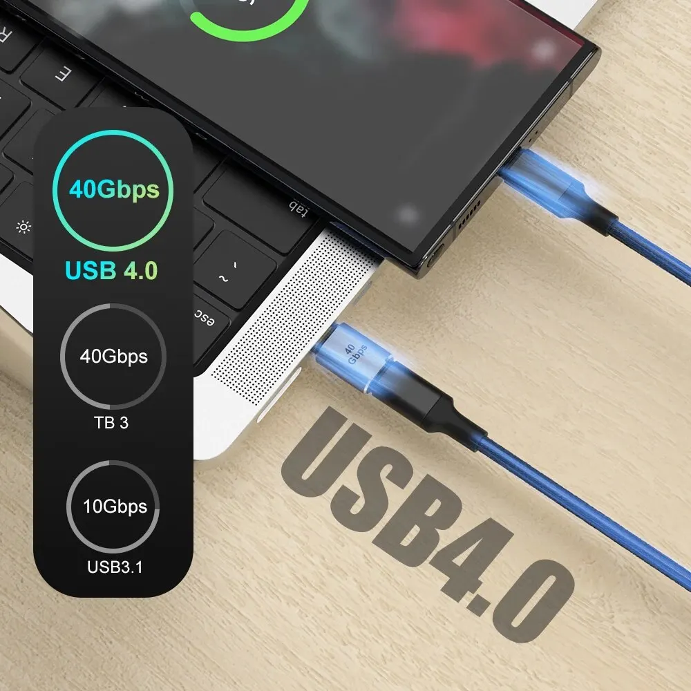 PD 100W 40Gbps Data Transfer USB 4.0 Thunderbolt 4 Type C Male to Female Connector Extender for Mobile Phone LaptopSwitch thumbnail 2