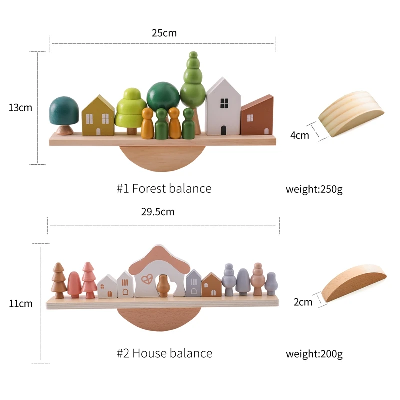 Montessori Sensory Toys  Stacking Toys For Baby Forest Houses Replica Wooden Forest Blocks  Early Childhood Education Game Gift thumbnail 6