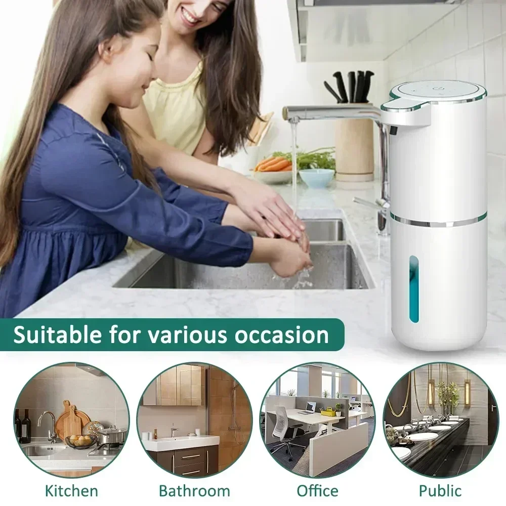 380ML Automatic Foam Soap P11 Dispenser Bathroom Smart Washing Hand Machine With USB Charging White ABS Material thumbnail 2