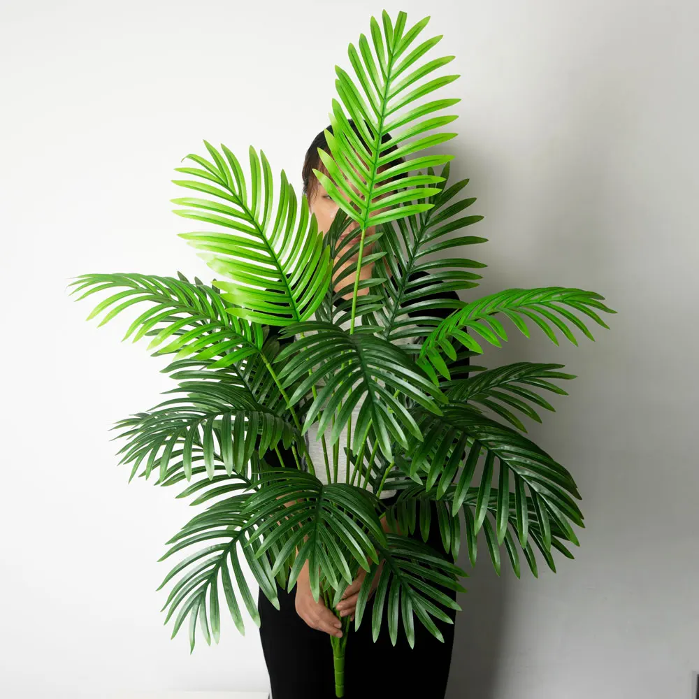 90-120cm Large Artificial Palm Tree Tropical Fake Plants Green Plastic Palm Leafs Big Monstera Tree Branch For Home Garden Decor thumbnail 2
