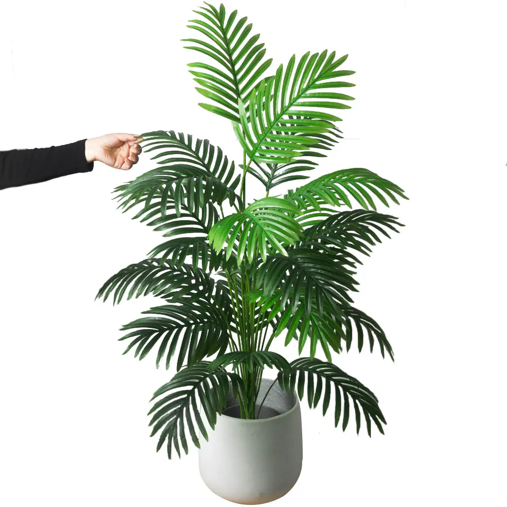 90-120cm Large Artificial Palm Tree Tropical Fake Plants Green Plastic Palm Leafs Big Monstera Tree Branch For Home Garden Decor thumbnail 5