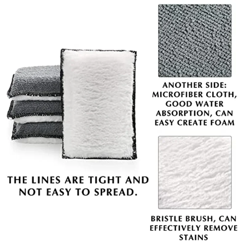 2-10Pcs Soft Double Side Microfiber Scrubbing Sponge Car Leather Cleaning Microfiber Towel Wax Sponge Auto Detailing Tools thumbnail 5