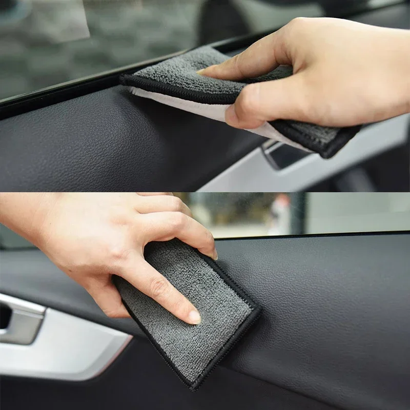 2-10Pcs Soft Double Side Microfiber Scrubbing Sponge Car Leather Cleaning Microfiber Towel Wax Sponge Auto Detailing Tools thumbnail 3