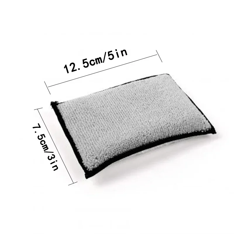 2-10Pcs Soft Double Side Microfiber Scrubbing Sponge Car Leather Cleaning Microfiber Towel Wax Sponge Auto Detailing Tools thumbnail 4