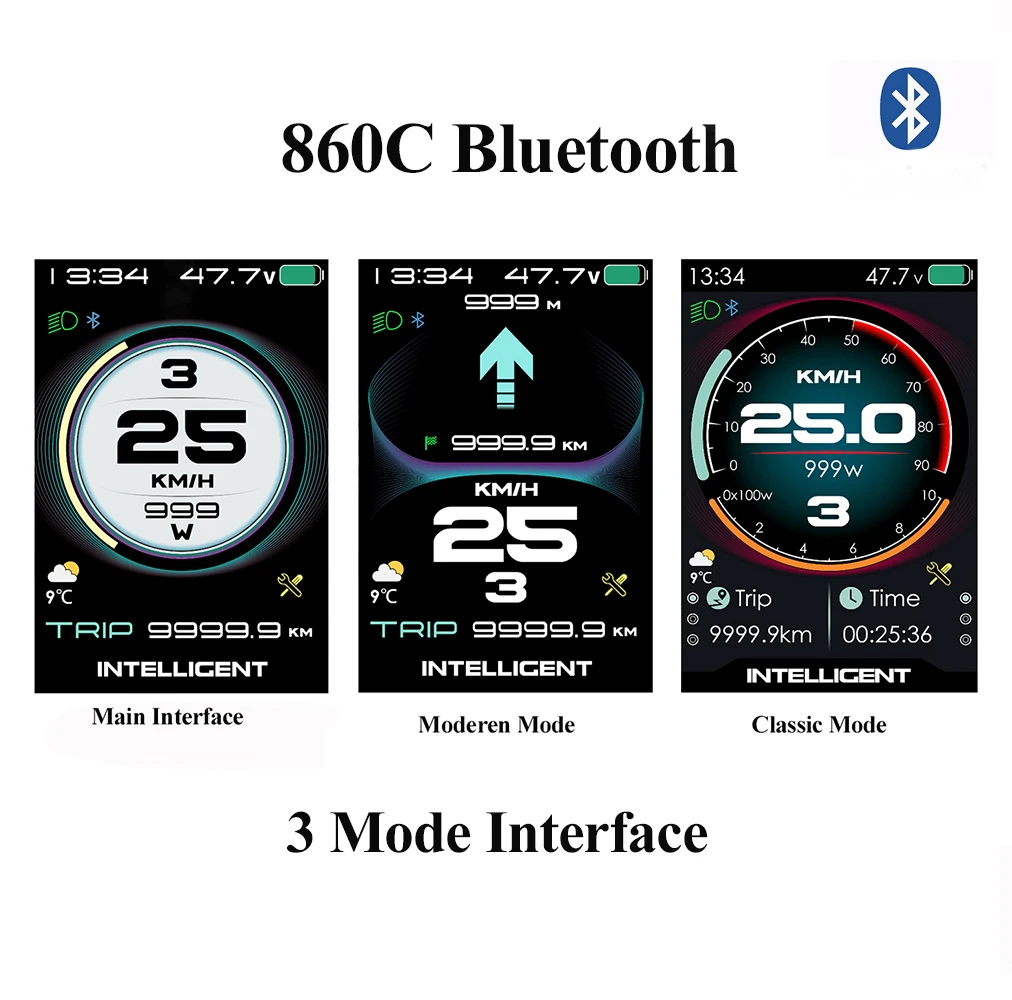 BAFANG CAN-protocol 860C 600C 530S DPC18 P860C,Triangle plug,electric bike display for mid M500 M620, motor kits,  Bluetooth thumbnail 2