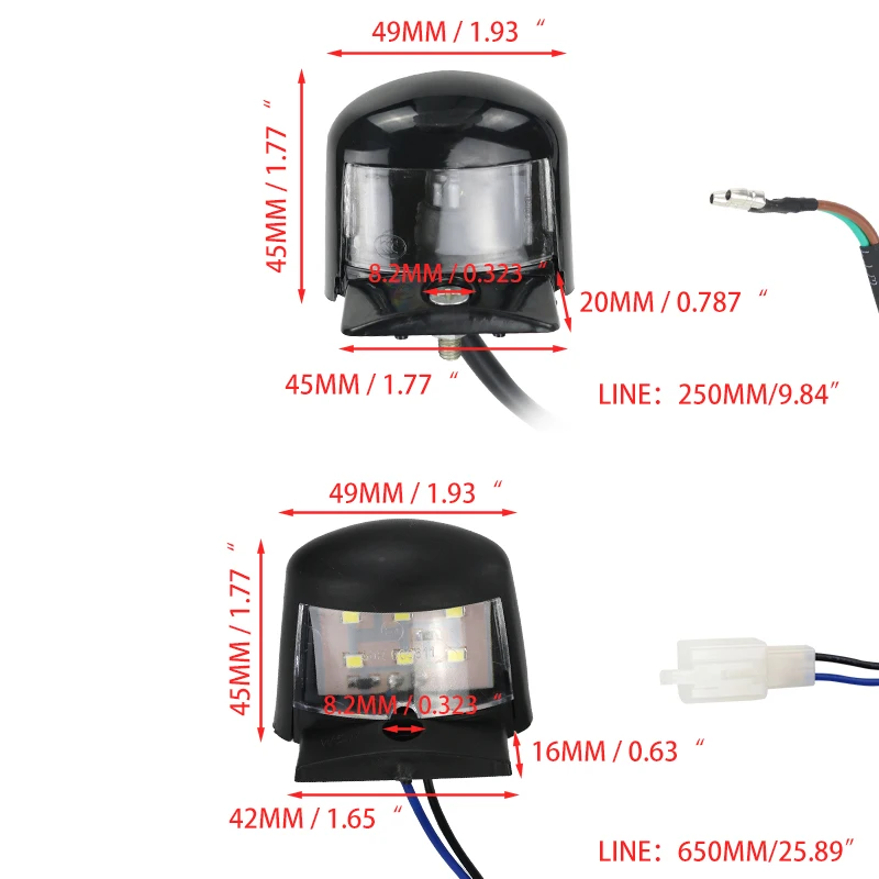 LINGQI Motorcycle License Number Plate Light LED Rear Tail Lamp 12V Waterproof Universal for Pit Dirt Bike Motocross Off-Road thumbnail 5