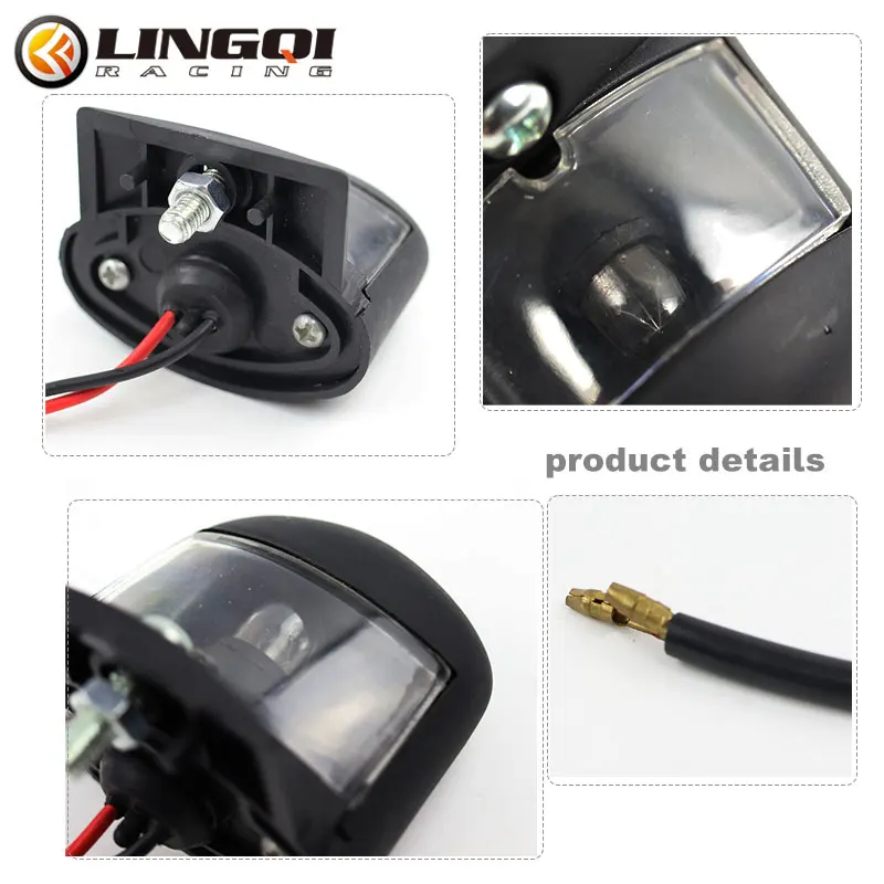 LINGQI Motorcycle License Number Plate Light LED Rear Tail Lamp 12V Waterproof Universal for Pit Dirt Bike Motocross Off-Road thumbnail 2