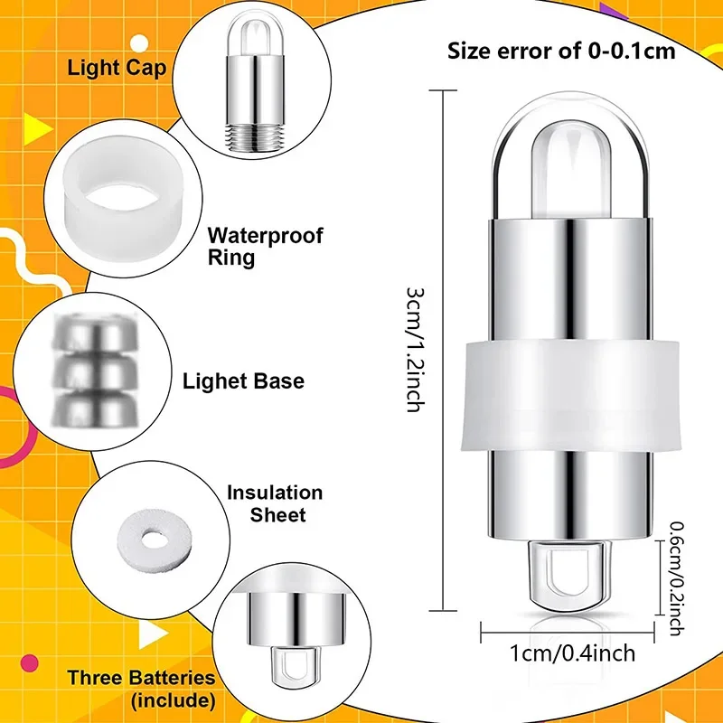10-50pcs Non-blinking Mini LED Lights with Batteries for Balloons Paper Lanterns Floral Party Decoration Waterproof Submersible thumbnail 6