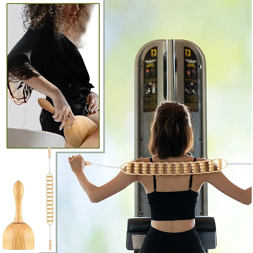 Wood Therapy Massage Tools Wooden Guasha Tool Anti Cellulite Massage Roller Tool Handheld Cellulite Massage Wooden Cube Massager thumbnail 3