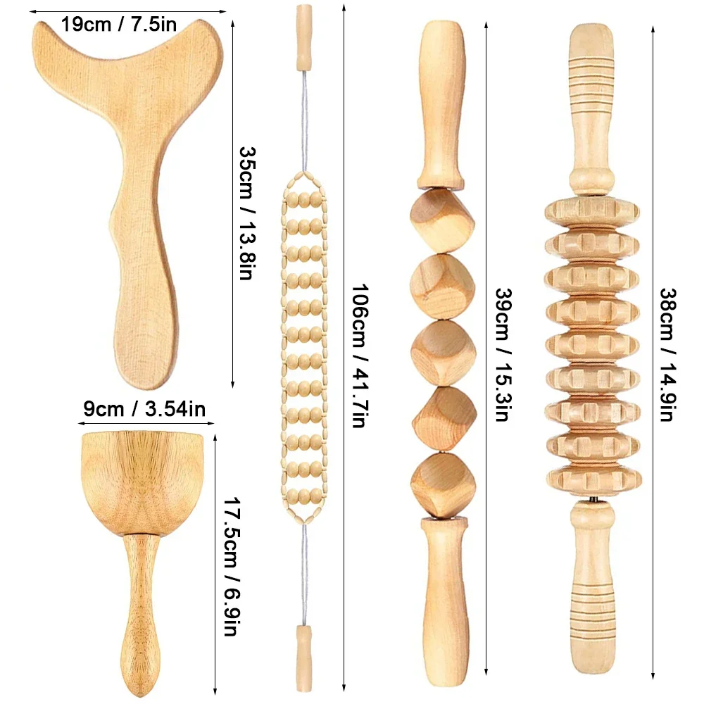Wood Therapy Massage Tools Wooden Guasha Tool Anti Cellulite Massage Roller Tool Handheld Cellulite Massage Wooden Cube Massager thumbnail 6