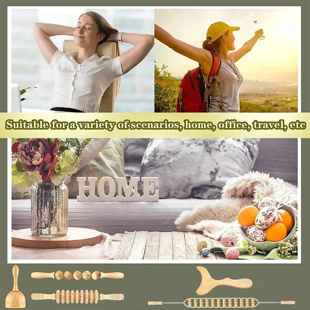 Wood Therapy Massage Tools Wooden Guasha Tool Anti Cellulite Massage Roller Tool Handheld Cellulite Massage Wooden Cube Massager thumbnail 5