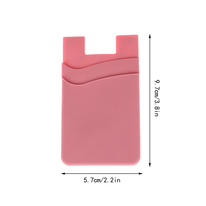 Adhesive Sticker Phone Back Cover ID Card Wallet Pocket Double-layer Silicone Mobile Phone Back Pocket Card Holder Case Pouch thumbnail 6