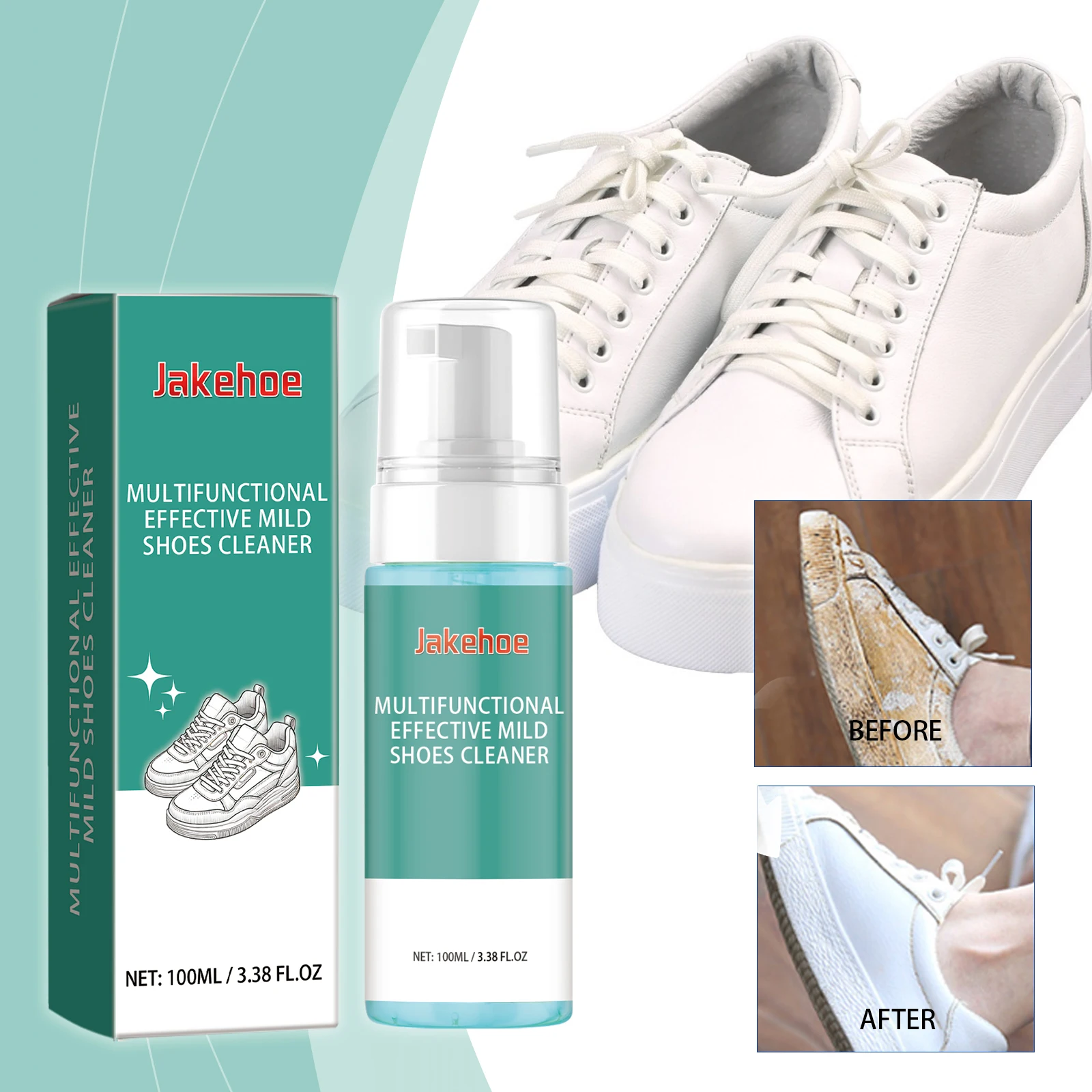 Shoes Cleaner Shoes Whitening Foaming Cleaning Agent Stains Dirt Remover Sneakers Shoes Leather Decontamination Washing Liquid thumbnail 6