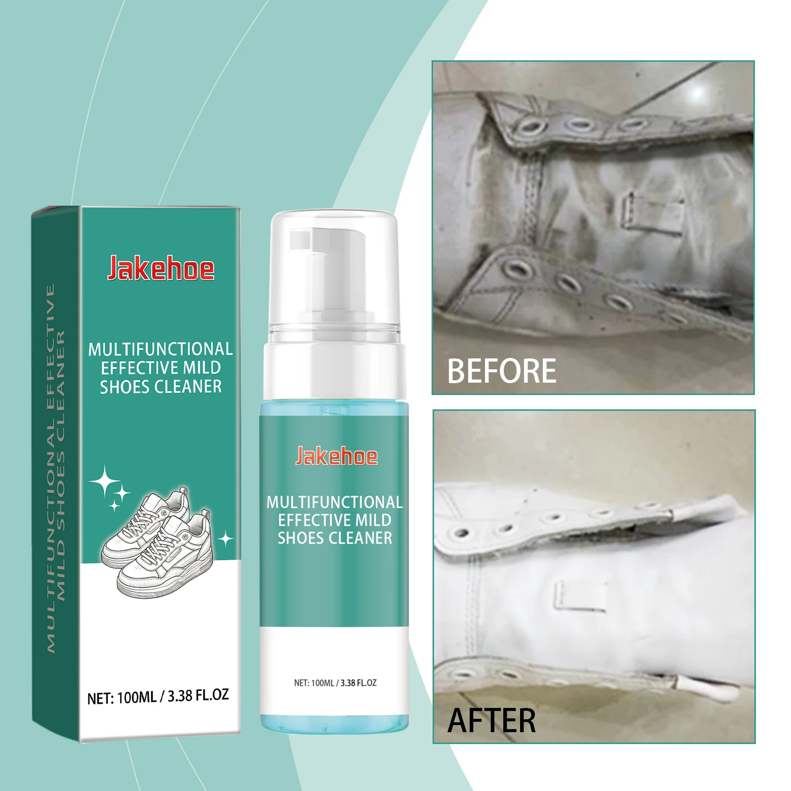Shoes Cleaner Shoes Whitening Foaming Cleaning Agent Stains Dirt Remover Sneakers Shoes Leather Decontamination Washing Liquid thumbnail 2
