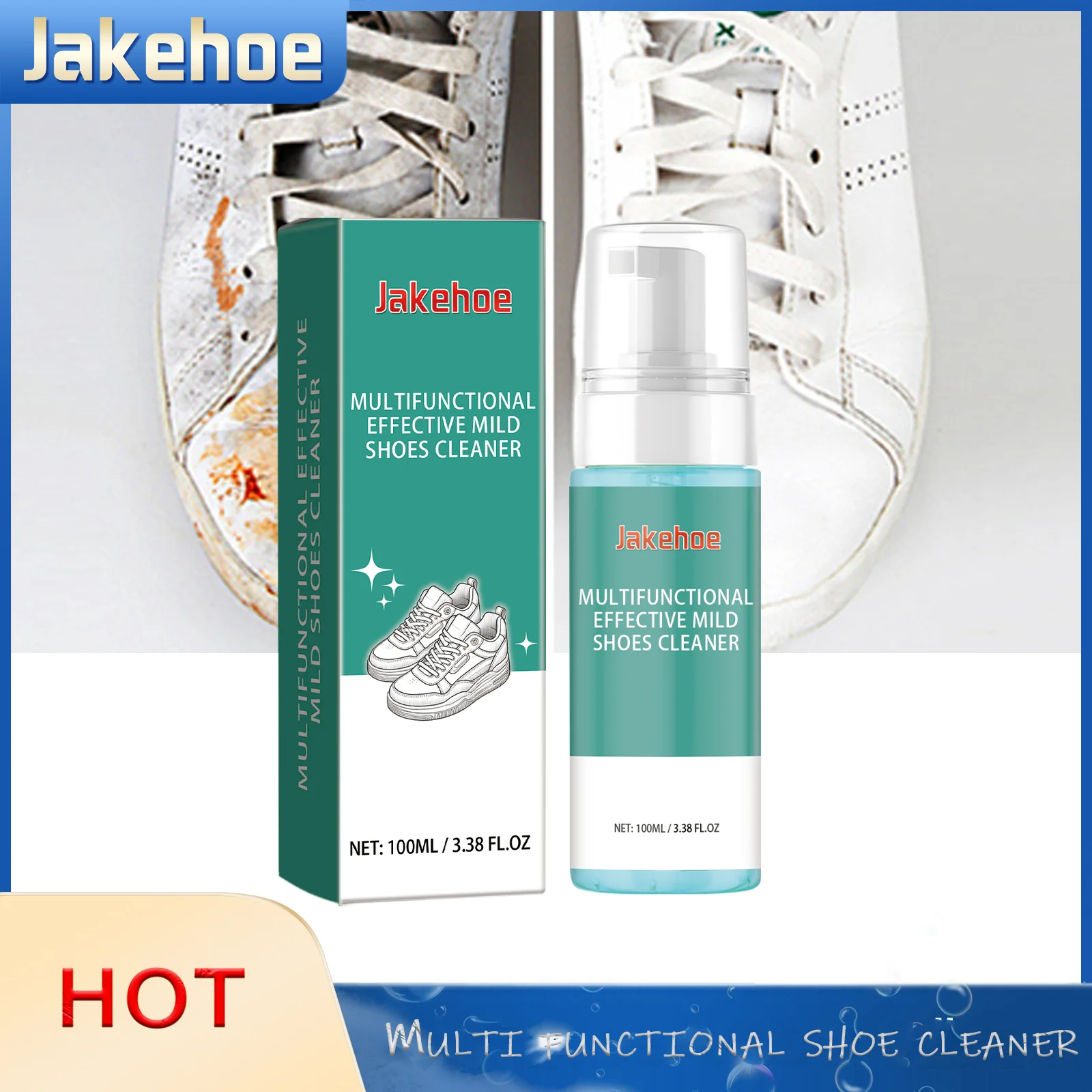 Shoes Cleaner Shoes Whitening Foaming Cleaning Agent Stains Dirt Remover Sneakers Shoes Leather Decontamination Washing Liquid