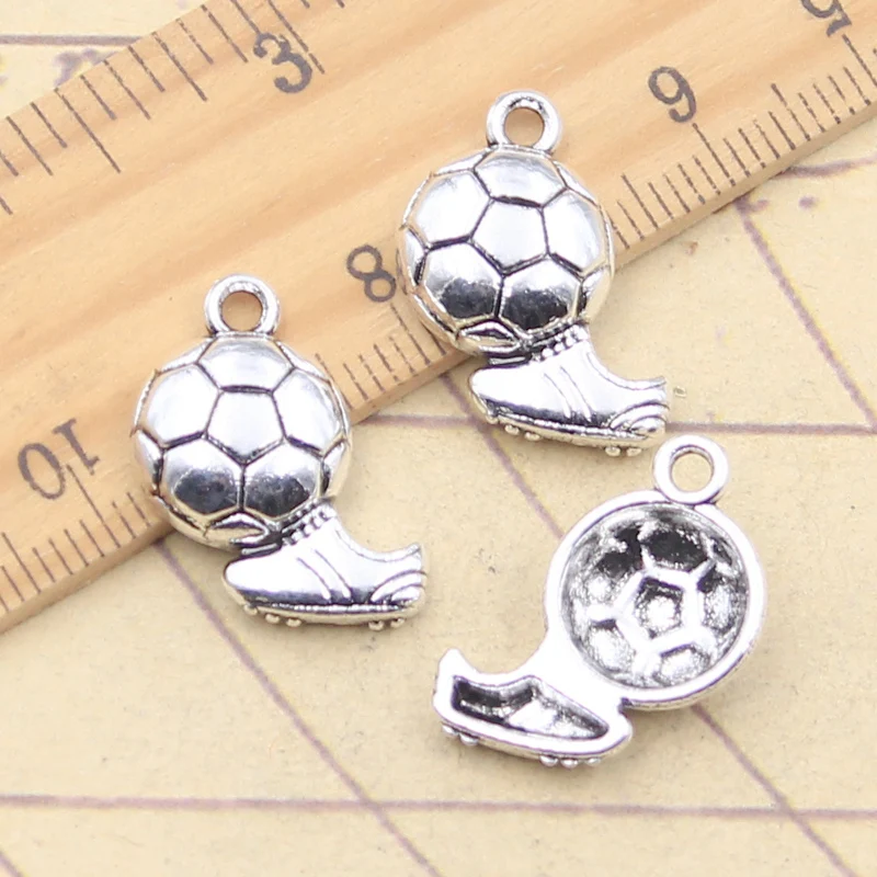 10pcs Charms Football Soccer Shoes 20x18mm Tibetan Silver Color Pendants Antique Jewelry Making DIY Handmade Craft thumbnail 2