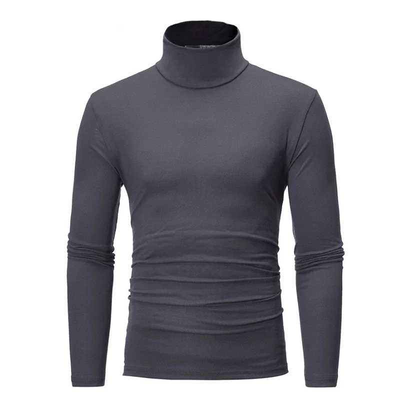 Spring Autumn Thin Men Pullovers Sweaters Turtleneck Knitted Sweater for Men Warm Clothing Male Sweaters Full Black White Tops thumbnail 2