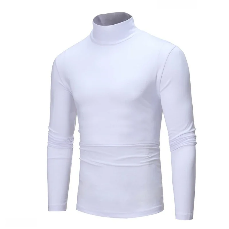 Spring Autumn Thin Men Pullovers Sweaters Turtleneck Knitted Sweater for Men Warm Clothing Male Sweaters Full Black White Tops thumbnail 6
