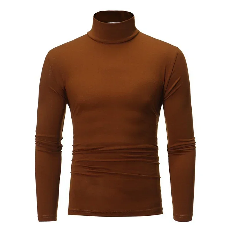 Spring Autumn Thin Men Pullovers Sweaters Turtleneck Knitted Sweater for Men Warm Clothing Male Sweaters Full Black White Tops thumbnail 4
