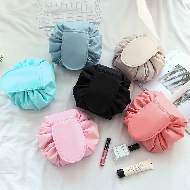Women Drawstring Cosmetic Bag Travel Storage Makeup Bag Organizer Female Make Up Pouch Portable Waterproof Toiletry Beauty Case thumbnail 2