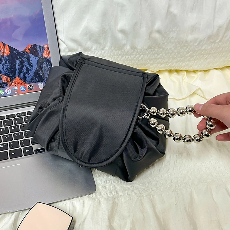 Women Drawstring Cosmetic Bag Travel Storage Makeup Bag Organizer Female Make Up Pouch Portable Waterproof Toiletry Beauty Case thumbnail 5