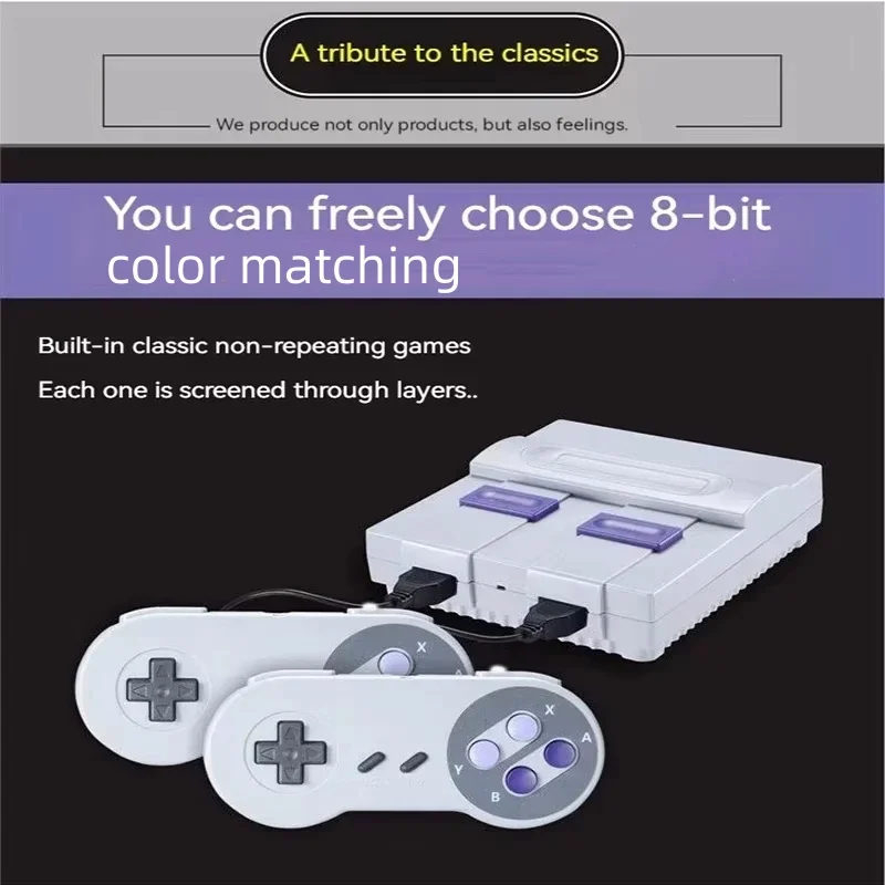 2023 Super HD Output For SNES Retro Classic Handheld Video Game Player TV Mini Game Console Built-in 821 Games with Dual Gamepad thumbnail 2
