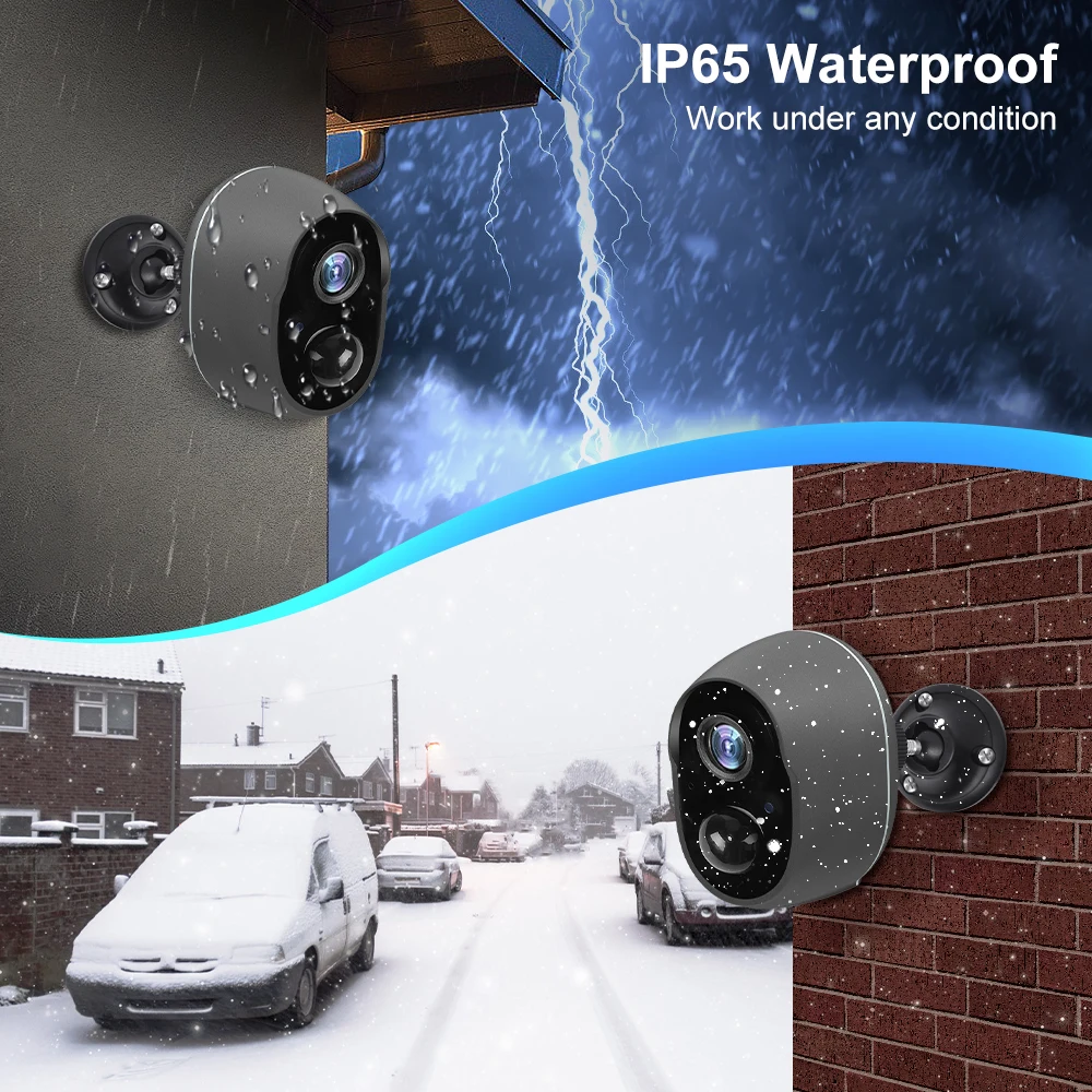 3MP Tuya Smart Life APP Rechargeable Battery Wireless WiFi Outdoor Solar Infrared Buzzer Siren Security Surveillance CCTV Camera thumbnail 2