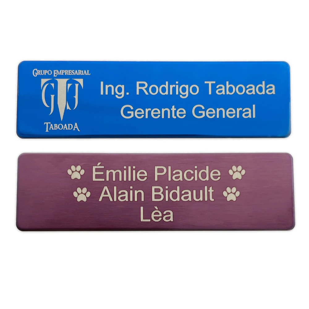 70x20mm Engrave Your Logo Text Plate Customize Badge Personalize Brooch Pin Double Sided Tape Magnet ID Door Mail Box Name Tag thumbnail 4