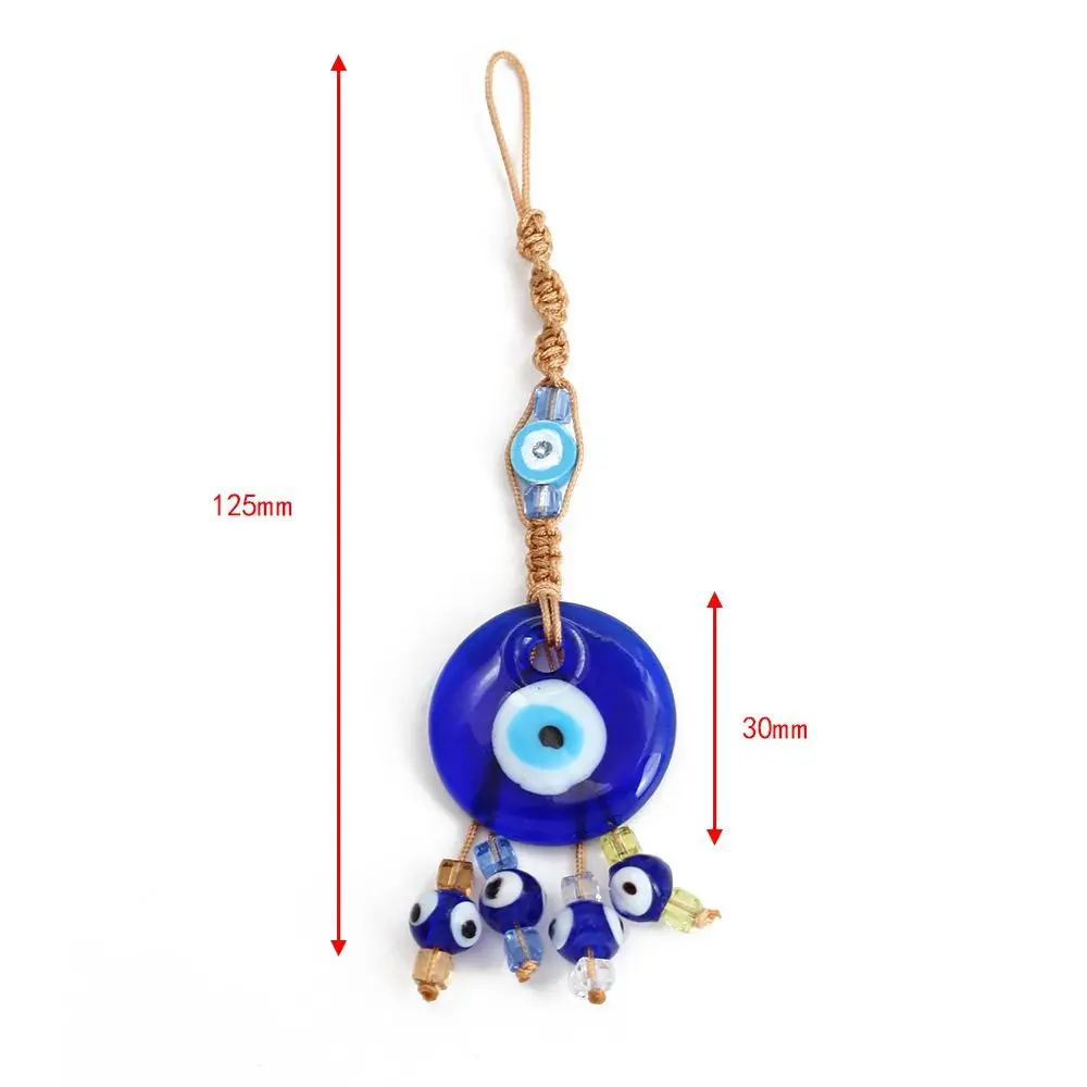 Pendant Colorful Bead Braided Rope Wall Hanging Demon Eye Pendant Car Hanger Decoration Home Wall Hanger Blue Eye Key Chain thumbnail 6