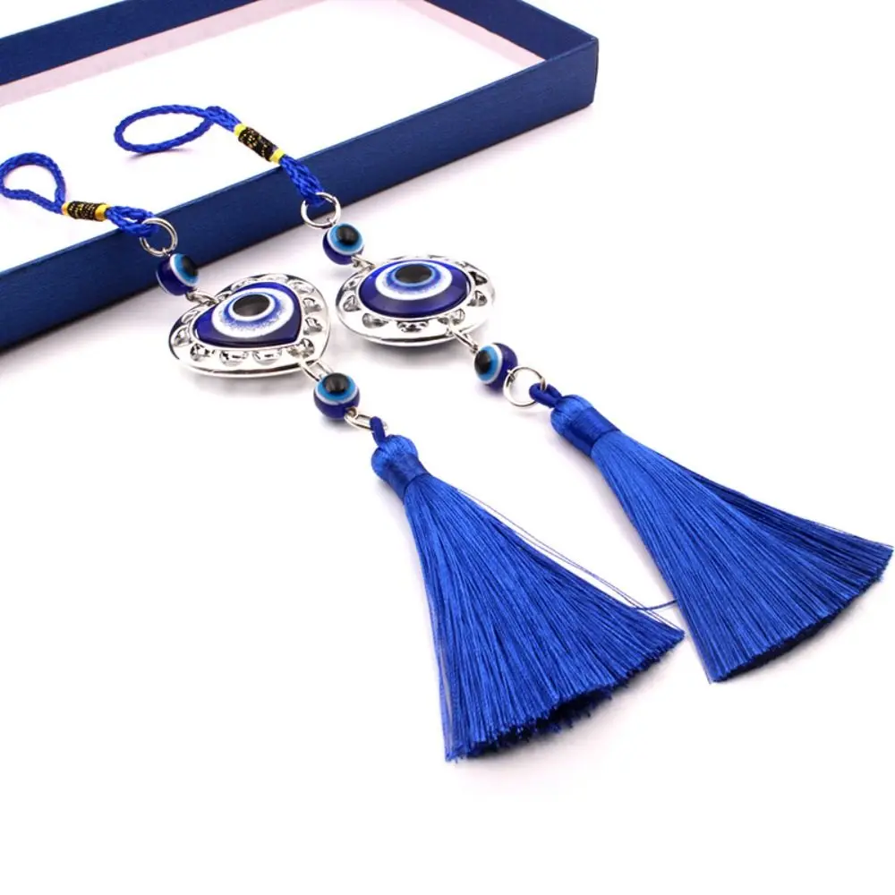 Pendant Colorful Bead Braided Rope Wall Hanging Demon Eye Pendant Car Hanger Decoration Home Wall Hanger Blue Eye Key Chain thumbnail 4