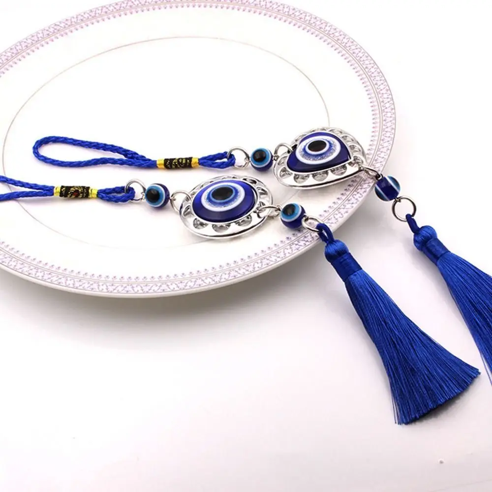 Pendant Colorful Bead Braided Rope Wall Hanging Demon Eye Pendant Car Hanger Decoration Home Wall Hanger Blue Eye Key Chain thumbnail 3