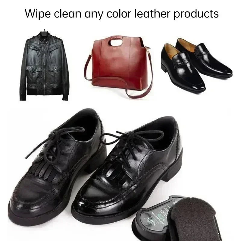 Quick Polish Double-sided Leather Shoe Brush Polish Brush Shoe Maintenance Brightening Cleaning Duster Sponge Wipe Colorless thumbnail 4