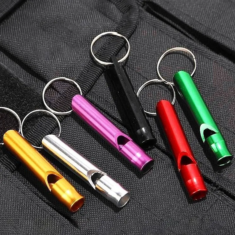 5/10pcs Multifunctional Aluminum Emergency Survival Whistle Keychain for Camping Hiking Outdoor Tools Training Whistle Gift thumbnail 4