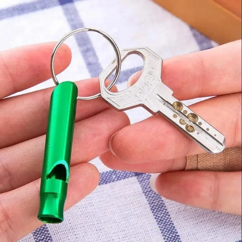 5/10pcs Multifunctional Aluminum Emergency Survival Whistle Keychain for Camping Hiking Outdoor Tools Training Whistle Gift thumbnail 2