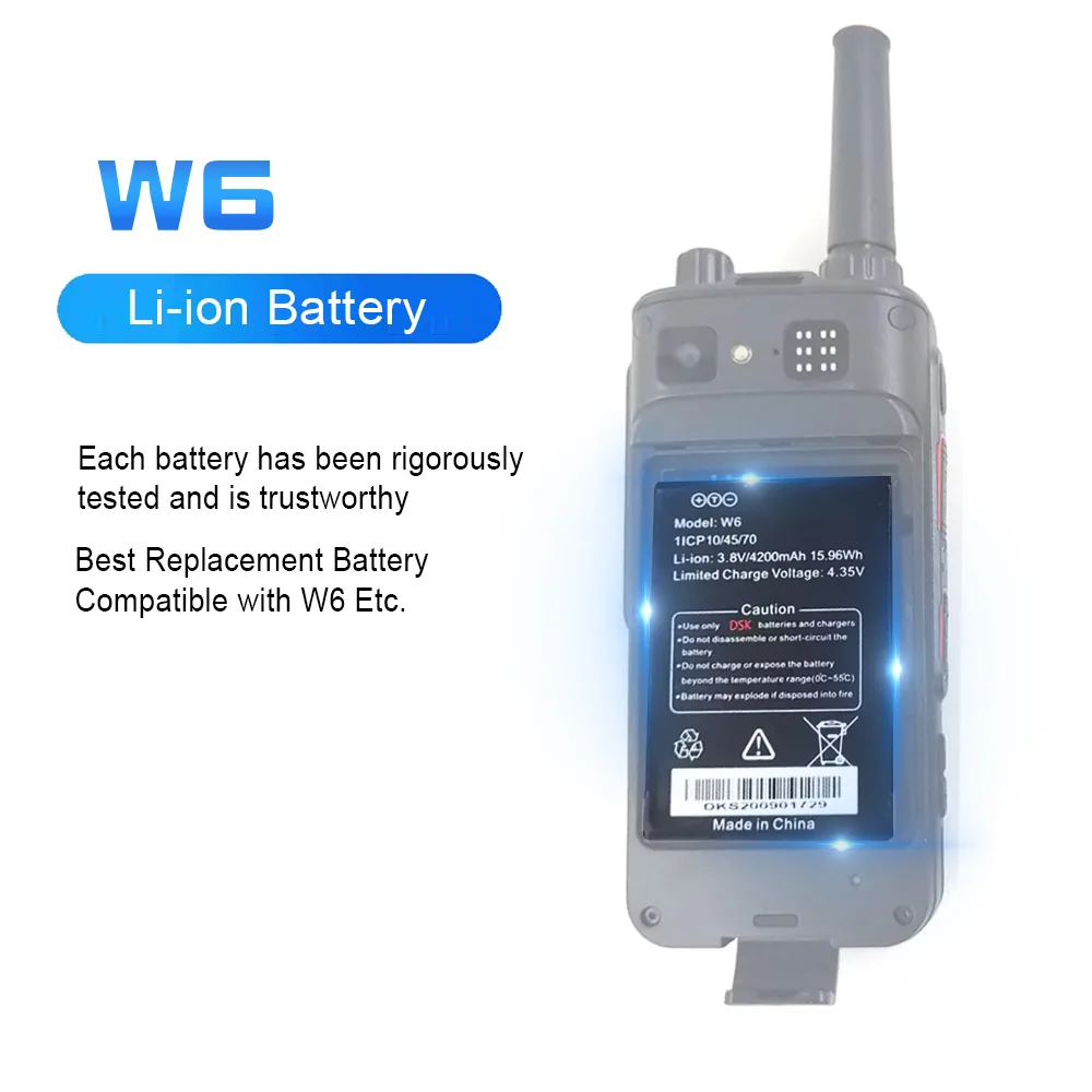 ANYSECU W6 4200mAh Battery For W6 Walkie Talkie Phone Zello PTT Moblie Phone thumbnail 4