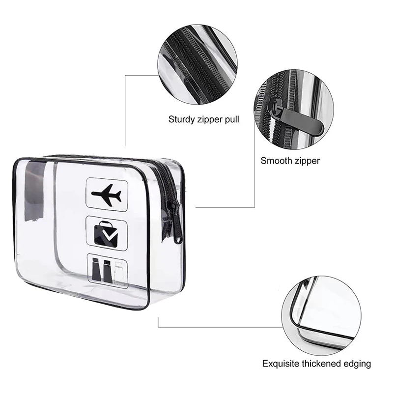 Clear Makeup Cosmetic Bag Portable Travel Toiletry Pouch Transparent Waterproof Pouch Storage Home Travel Wash Kit Case thumbnail 5