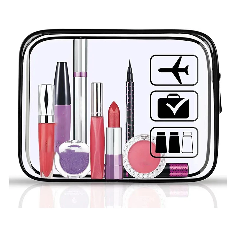 Clear Makeup Cosmetic Bag Portable Travel Toiletry Pouch Transparent Waterproof Pouch Storage Home Travel Wash Kit Case thumbnail 3