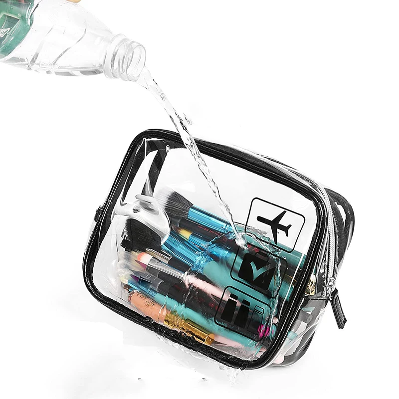 Clear Makeup Cosmetic Bag Portable Travel Toiletry Pouch Transparent Waterproof Pouch Storage Home Travel Wash Kit Case thumbnail 2