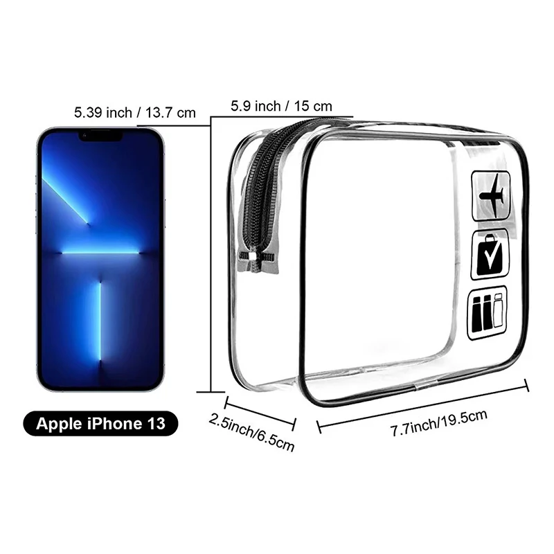 Clear Makeup Cosmetic Bag Portable Travel Toiletry Pouch Transparent Waterproof Pouch Storage Home Travel Wash Kit Case thumbnail 6