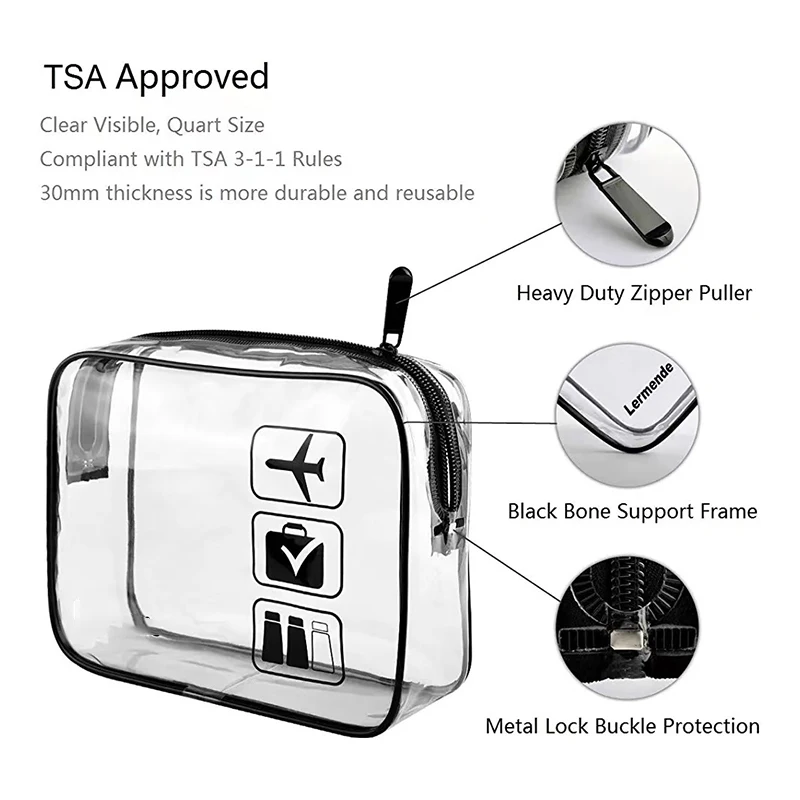 Clear Makeup Cosmetic Bag Portable Travel Toiletry Pouch Transparent Waterproof Pouch Storage Home Travel Wash Kit Case thumbnail 4