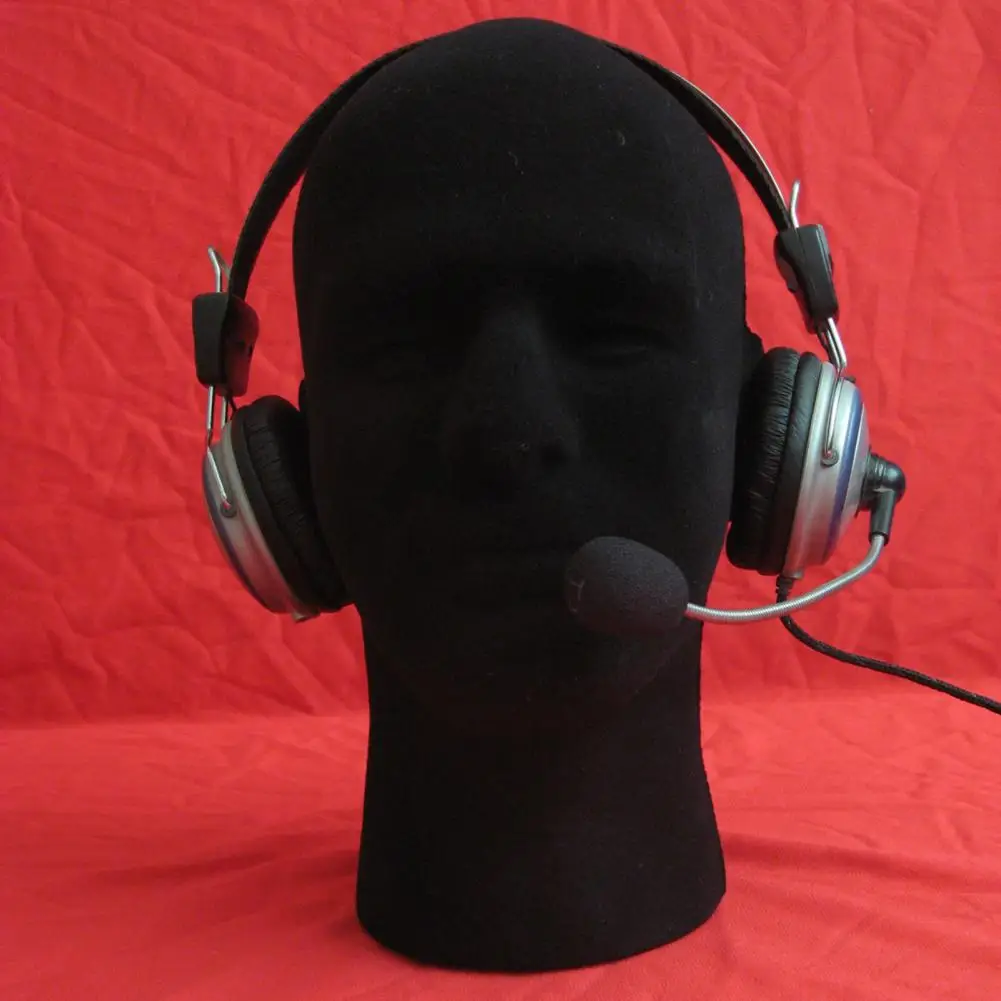 Male Foam Flocking Head Model Glasses Headset Wig Display Stand Tool Mannequin hairdresser's head Black foam mannequin hair head thumbnail 2