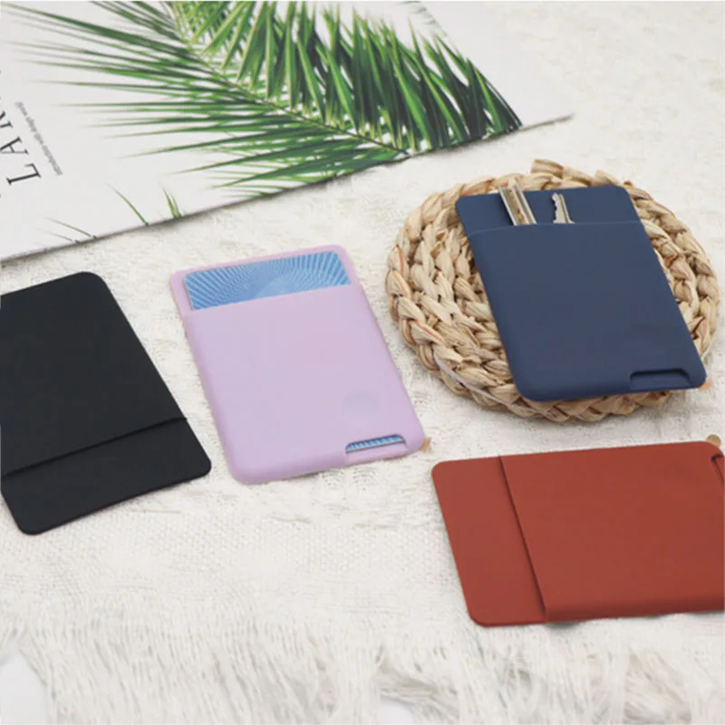 3M Phone Wallet Case Card Holder Self-Adhesive Silicone Pocket Stick ID Bank Credit Card Storage Card Holder Bag Accessory thumbnail 3