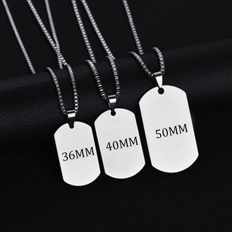 Stainless Steel Jewelry Mens Custom Engraved Name Photo Animal Necklace for Women Personalized Square Pendant Family Party Gift thumbnail 3
