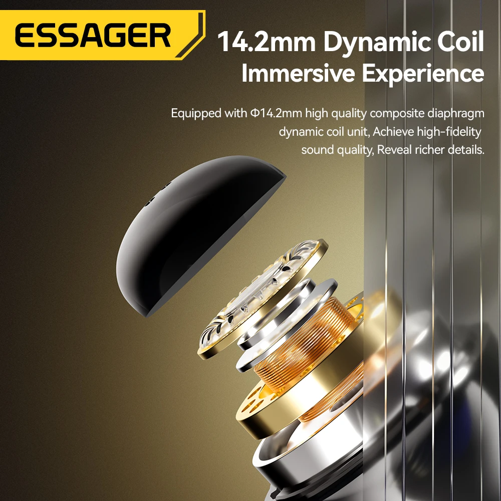Essager 3.5mm Wired Headphones In Ear Headset Wired Earphones with Microphone Stereo Earbuds Sports In-line Control For Phones thumbnail 3